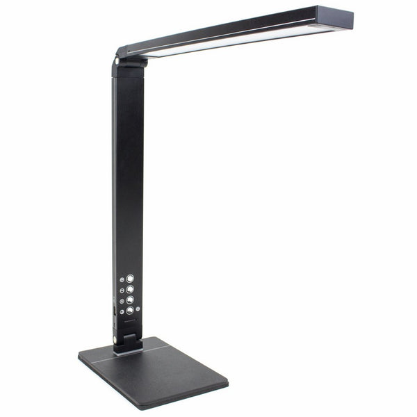 Newhouse LIghting 10W Modern LED Adjustable Desk Lamp with Color Temperature Change, Dimming and USB Charging, Black