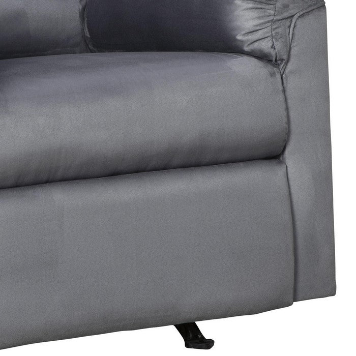 Fabric Upholstered Rocker Recliner with Tufted Backrest, Light Gray