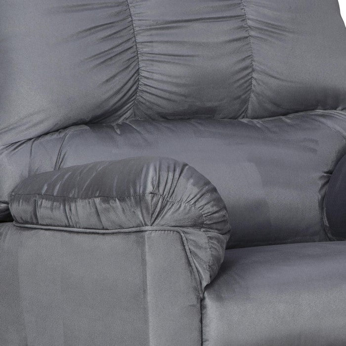 Fabric Upholstered Rocker Recliner with Tufted Backrest, Light Gray