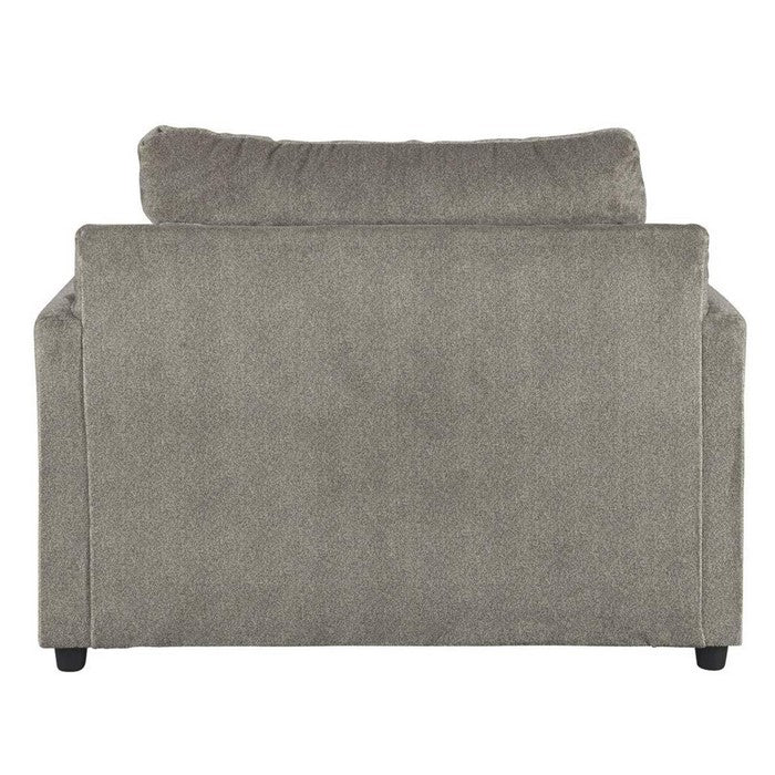 Fabric Upholstered Chair and a Half with T Cushioned Seat, Gray