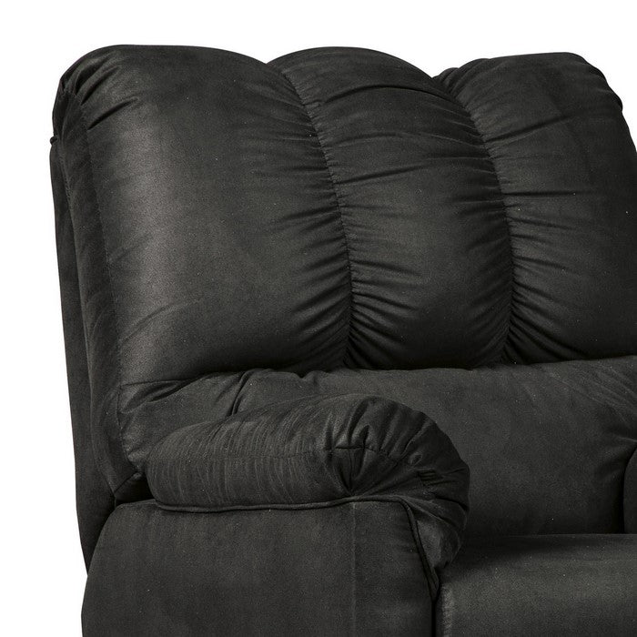 Fabric Upholstered Rocker Recliner with Tufted Backrest, Black