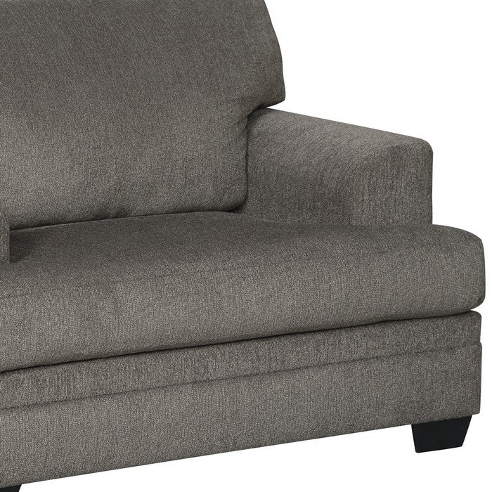Fabric Upholstered Chair and a Half with Tapered Block Legs, Gray
