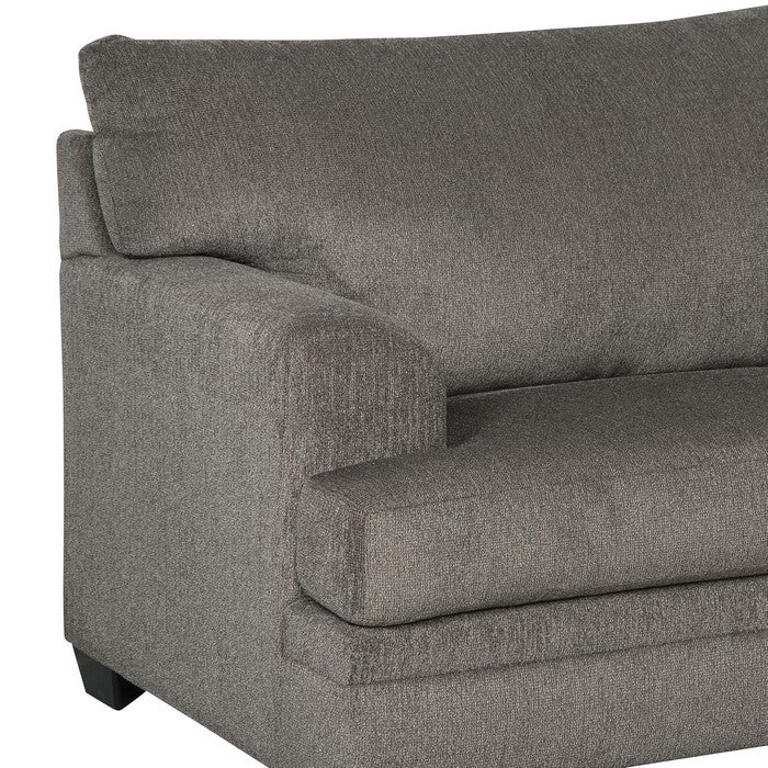 Fabric Upholstered Chair and a Half with Tapered Block Legs, Gray