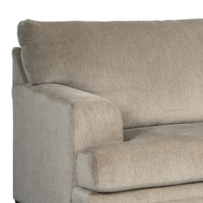 Fabric Upholstered Chair and a Half with Tapered Block Legs, Beige