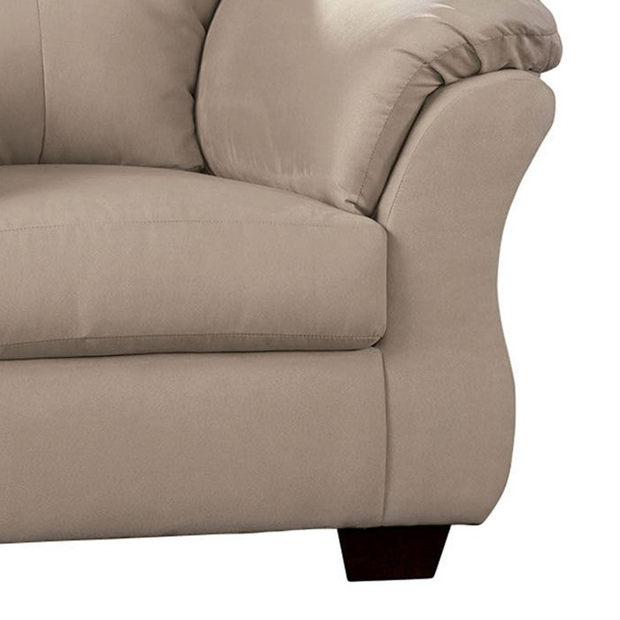 Fabric Upholstered Chair with Pillow Top Flared Arms, Beige