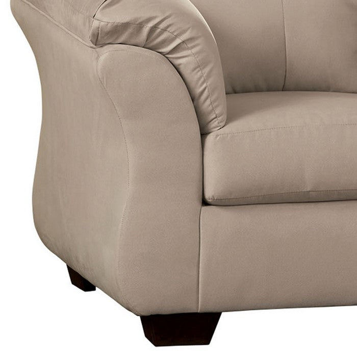 Fabric Upholstered Chair with Pillow Top Flared Arms, Beige