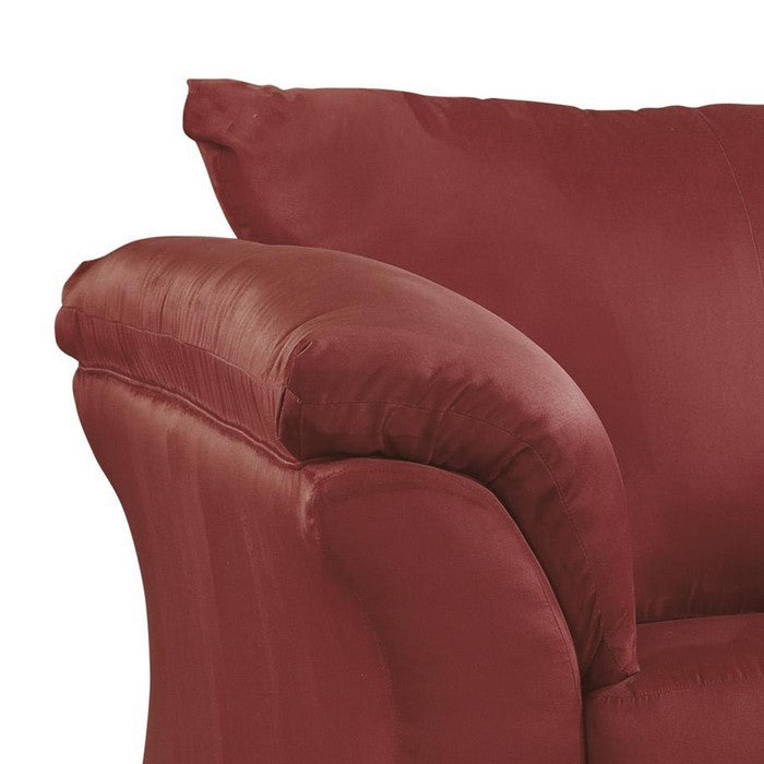 Fabric Upholstered Chair with Pillow Top Flared Arms, Red