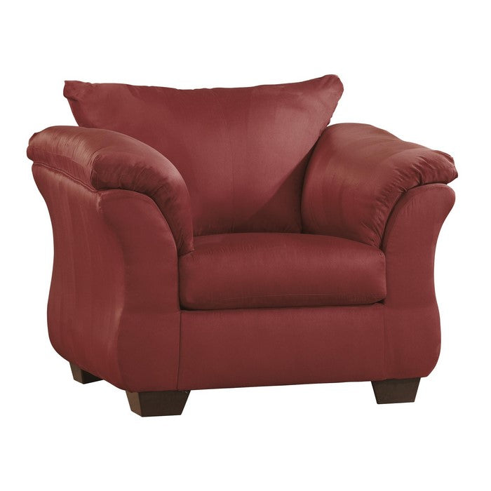 Fabric Upholstered Chair with Pillow Top Flared Arms, Red