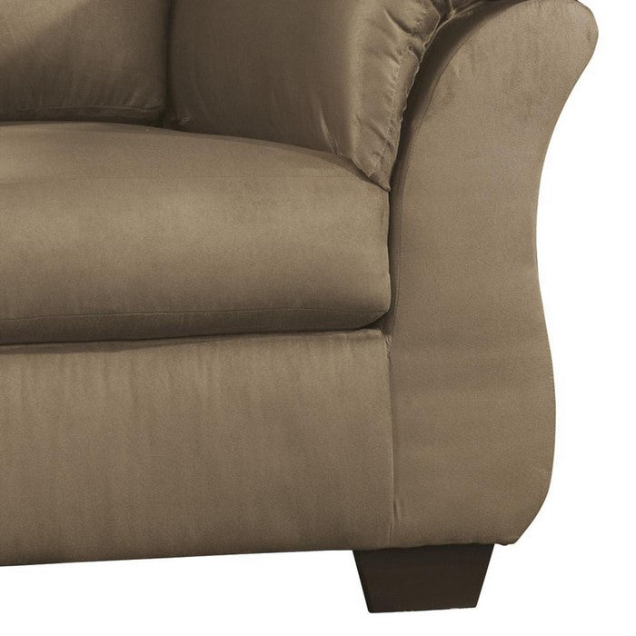 Fabric Upholstered Chair with Pillow Top Flared Arms, Taupe Brown