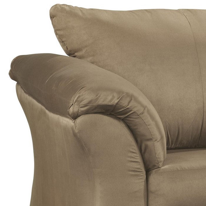 Fabric Upholstered Chair with Pillow Top Flared Arms, Taupe Brown