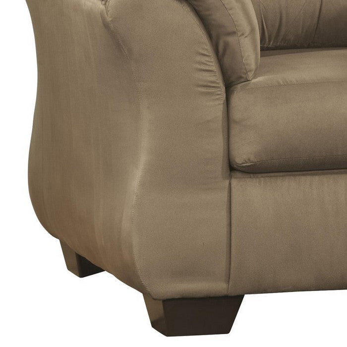 Fabric Upholstered Chair with Pillow Top Flared Arms, Taupe Brown
