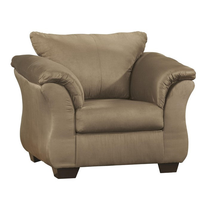 Fabric Upholstered Chair with Pillow Top Flared Arms, Taupe Brown