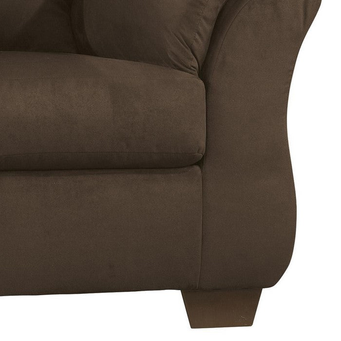 Fabric Upholstered Chair with Pillow Top Flared Armrests, Brown