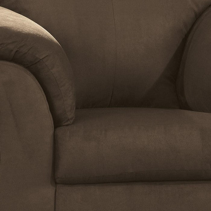 Fabric Upholstered Chair with Pillow Top Flared Armrests, Brown