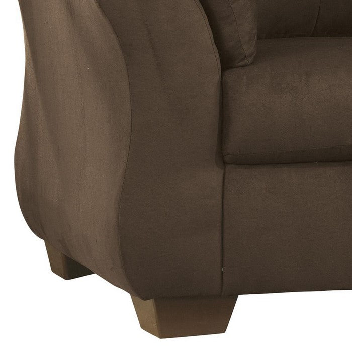 Fabric Upholstered Chair with Pillow Top Flared Armrests, Brown