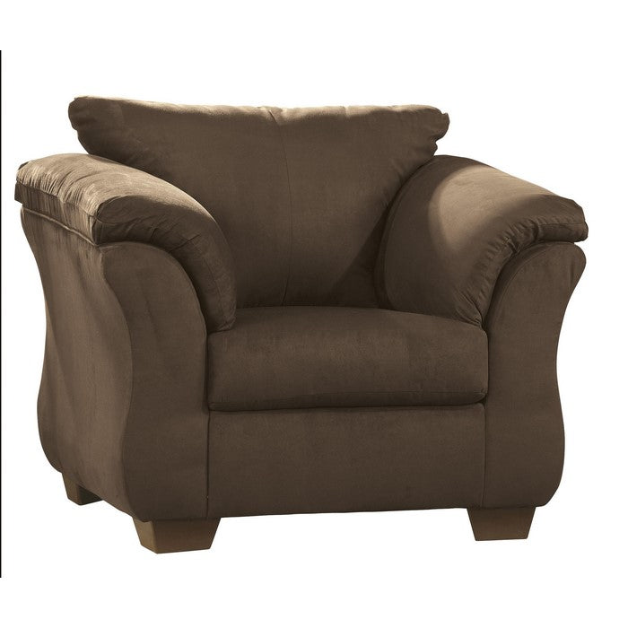 Fabric Upholstered Chair with Pillow Top Flared Armrests, Brown