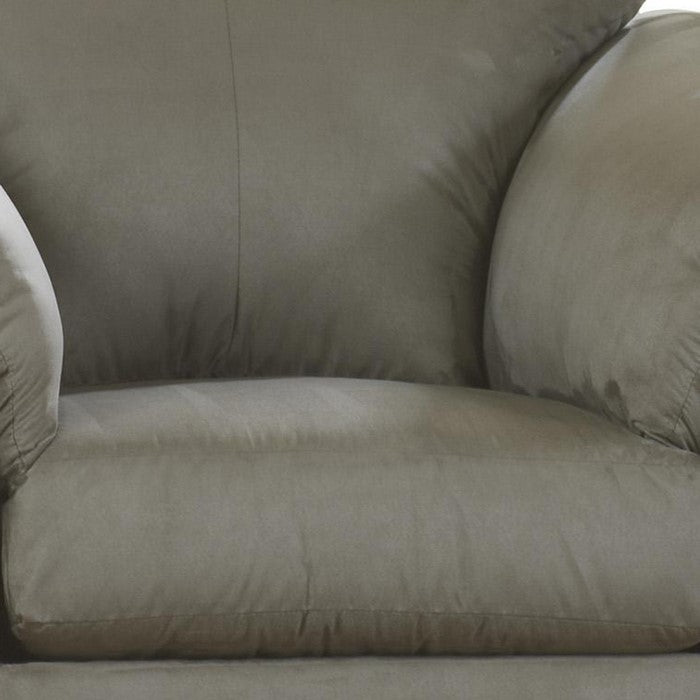 Fabric Upholstered Chair with Pillow Top Flared Arms, Gray