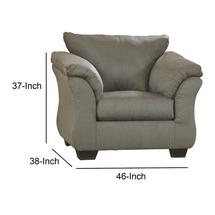 Fabric Upholstered Chair with Pillow Top Flared Arms, Gray