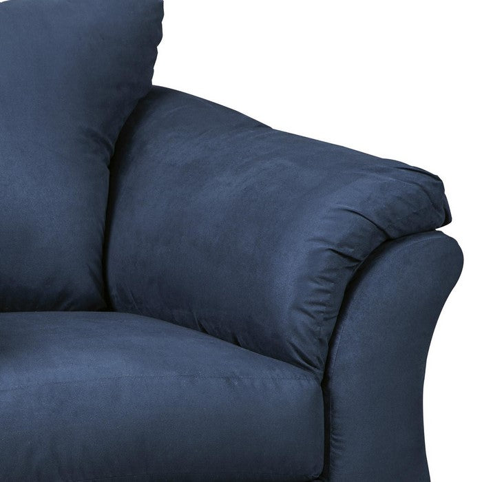 Fabric Upholstered Chair with Pillow Top Flared Armrests, Blue