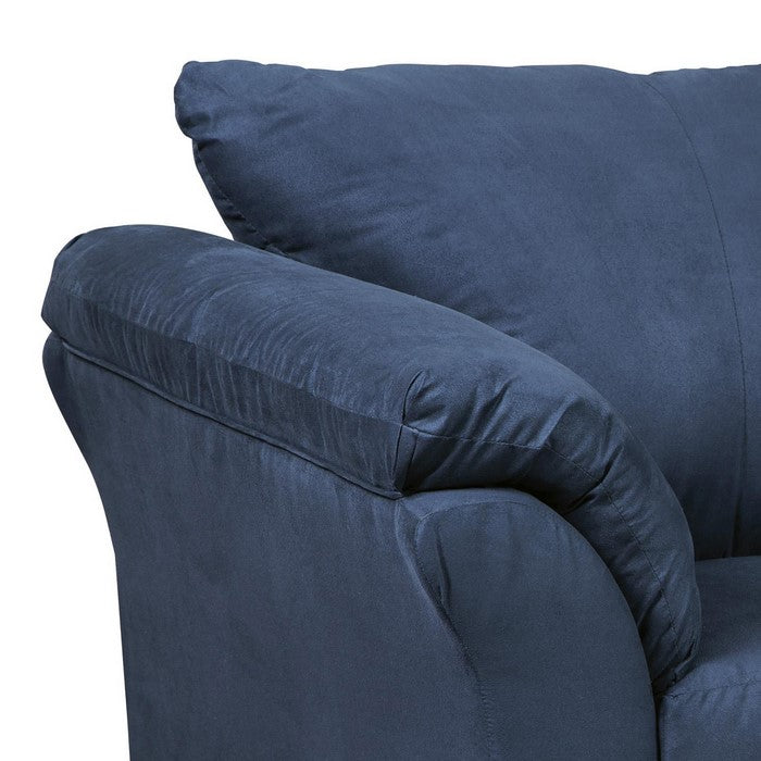 Fabric Upholstered Chair with Pillow Top Flared Armrests, Blue