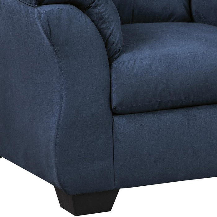 Fabric Upholstered Chair with Pillow Top Flared Armrests, Blue