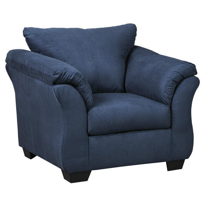 Fabric Upholstered Chair with Pillow Top Flared Armrests, Blue