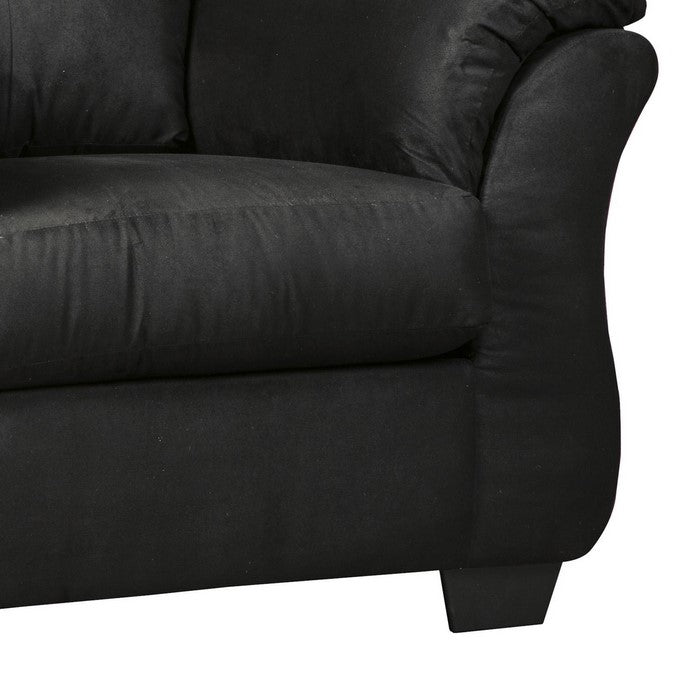 Fabric Upholstered Chair with Pillow Top Flared Armrests, Black