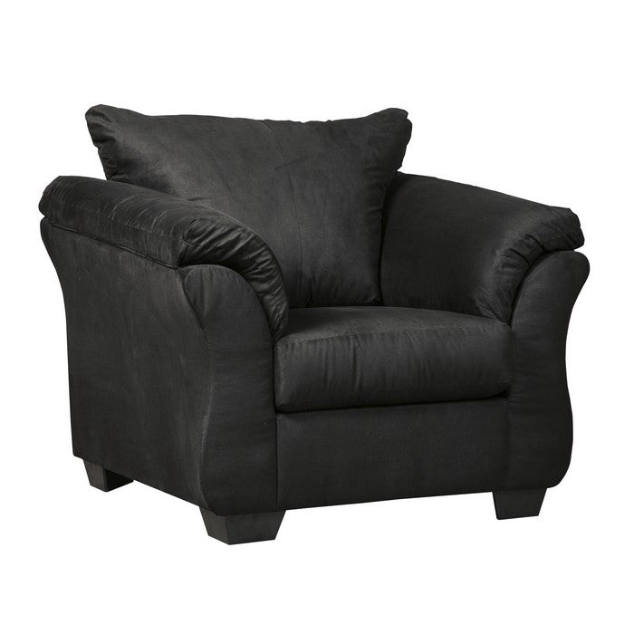 Fabric Upholstered Chair with Pillow Top Flared Armrests, Black