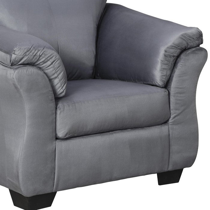 Fabric Upholstered Chair with Pillow Top Flared Armrests, Gray