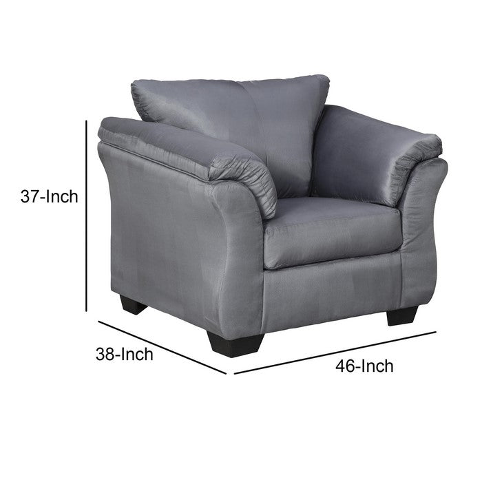 Fabric Upholstered Chair with Pillow Top Flared Armrests, Gray