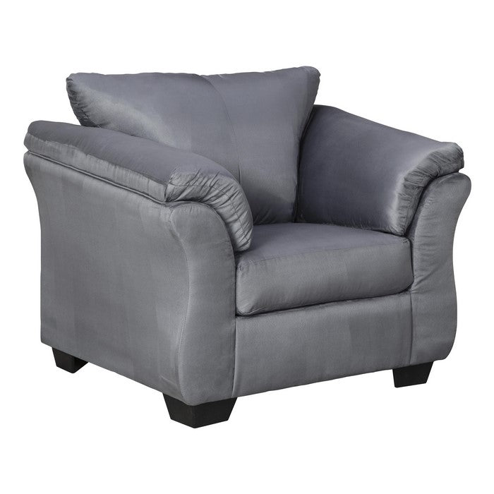 Fabric Upholstered Chair with Pillow Top Flared Armrests, Gray