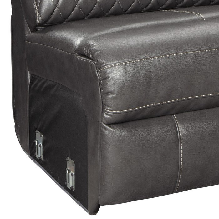 Faux Leather Upholstered Chair with Tufted Backrest, Gray
