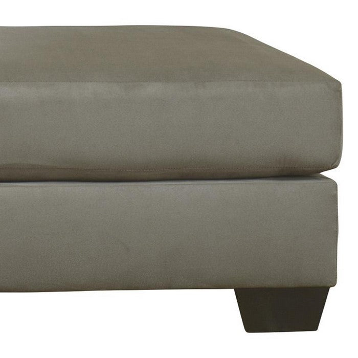 Contemporary Style Polyester Upholstered Ottoman with Squared Top, Gray
