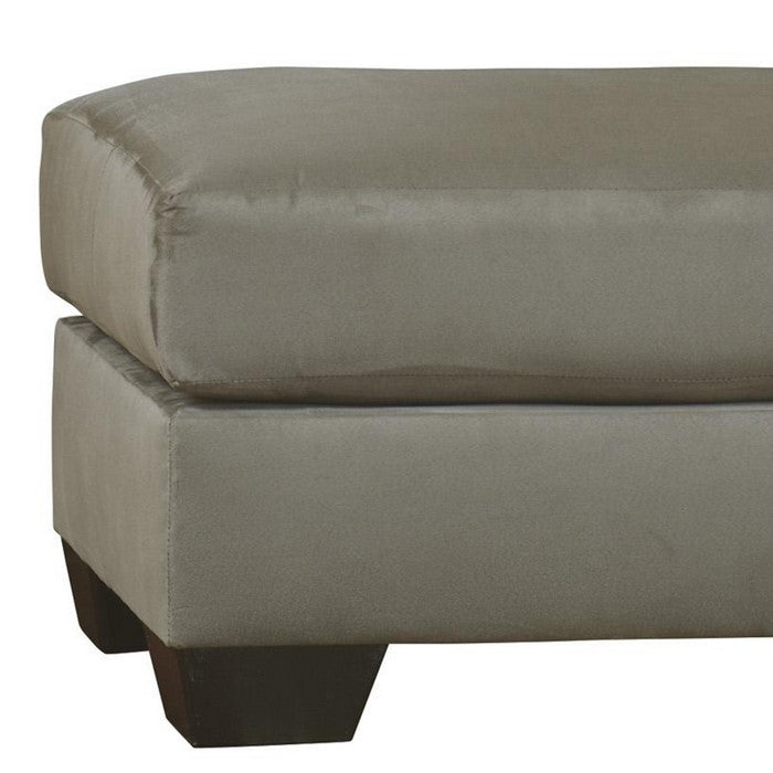 Contemporary Style Polyester Upholstered Ottoman with Squared Top, Gray
