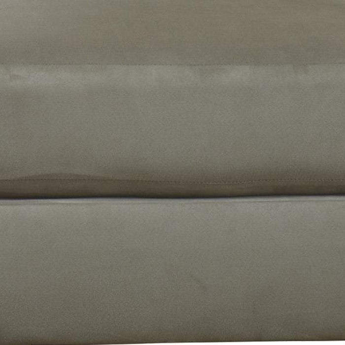 Contemporary Style Polyester Upholstered Ottoman with Squared Top, Gray