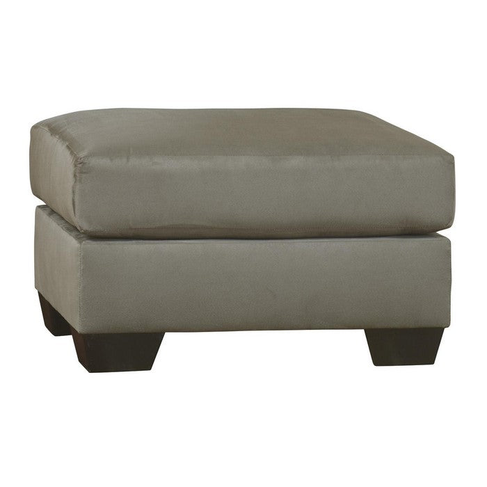 Contemporary Style Polyester Upholstered Ottoman with Squared Top, Gray