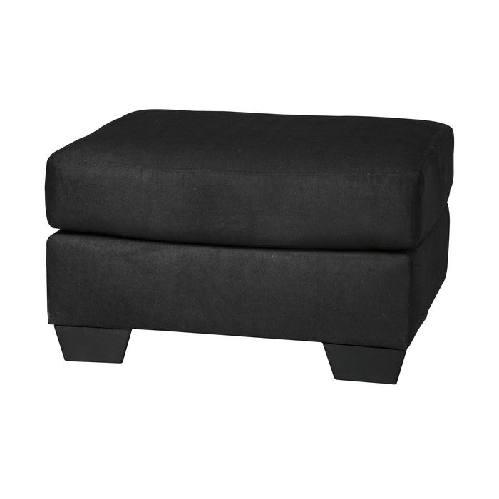 Wooden Ottoman with Fabric Upholstery and Padded Seating, Black