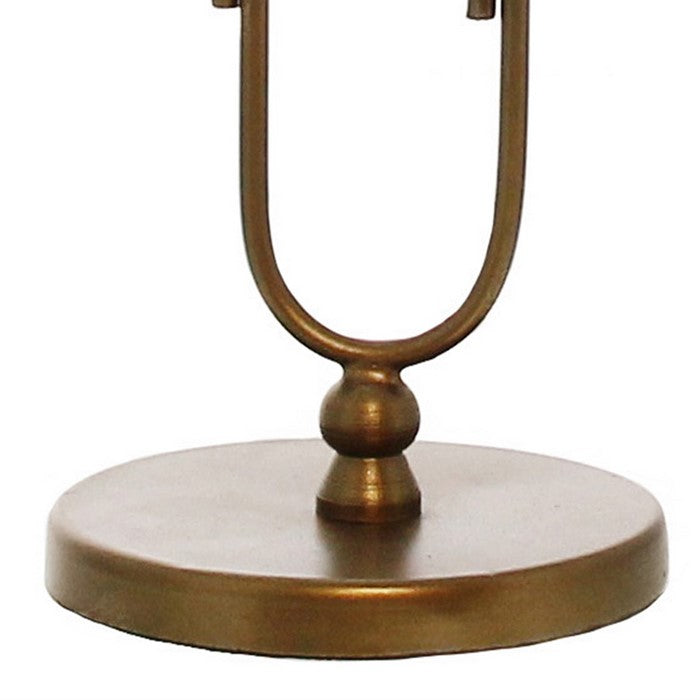 Metal Paperclip Design Letter Holder with Round Base, Brass