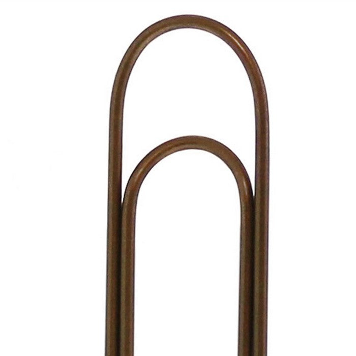 Metal Paperclip Design Letter Holder with Round Base, Brass