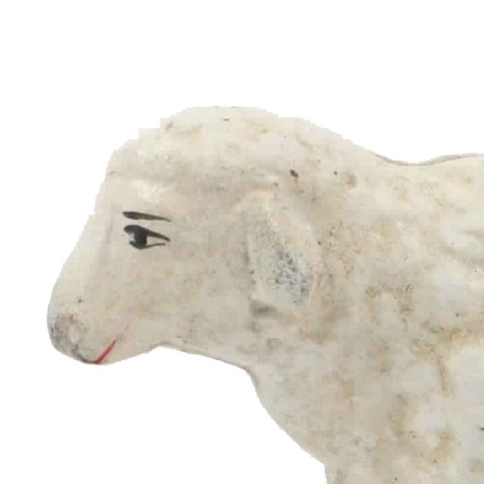 Metal Frame Textured Decorative Sheep Sculpture, White