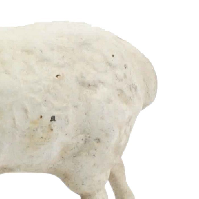 Metal Frame Textured Decorative Sheep Sculpture, White