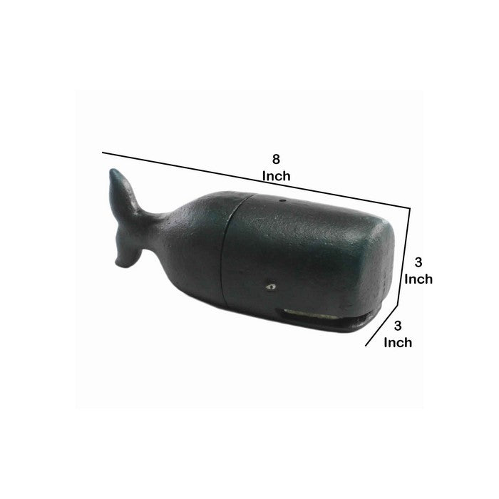 Whale Design Hand Painted Metal Bookend, Pair of 2,Black