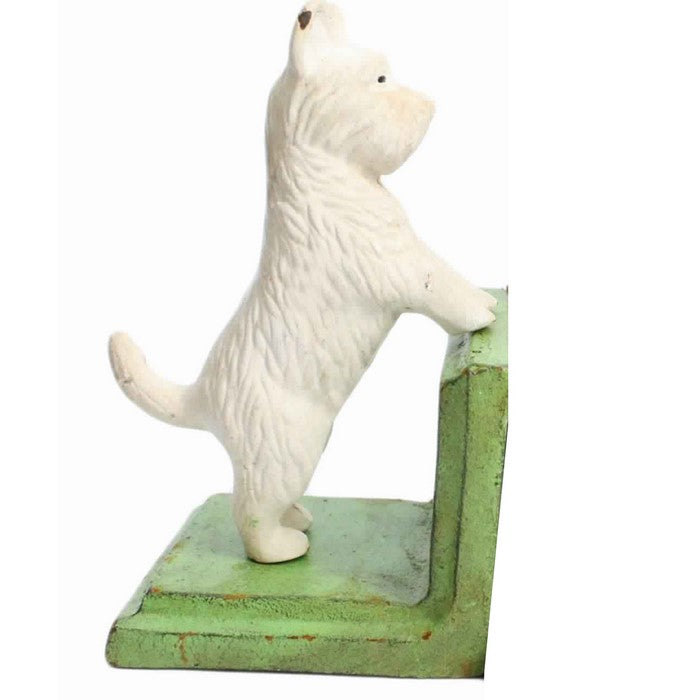 Standing Westie Metal Frame Bookend, Pair of 2, Green and White