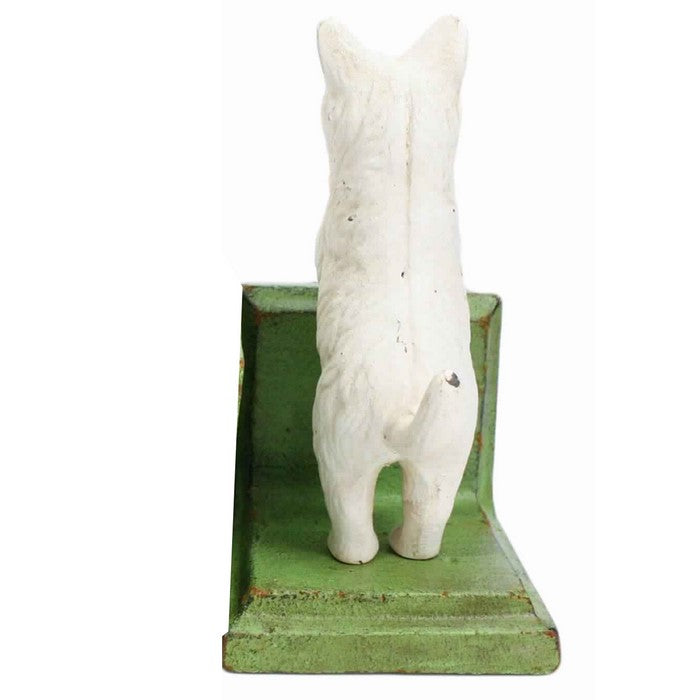 Standing Westie Metal Frame Bookend, Pair of 2, Green and White