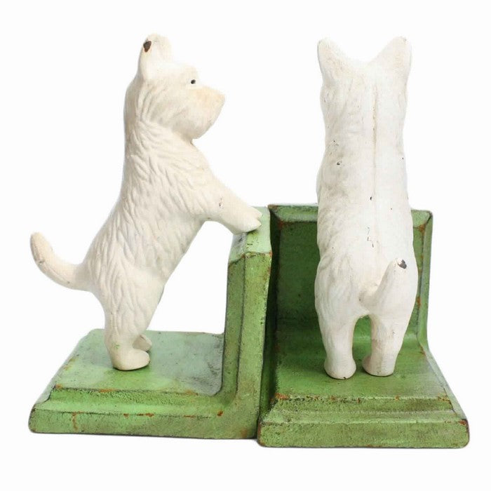 Standing Westie Metal Frame Bookend, Pair of 2, Green and White