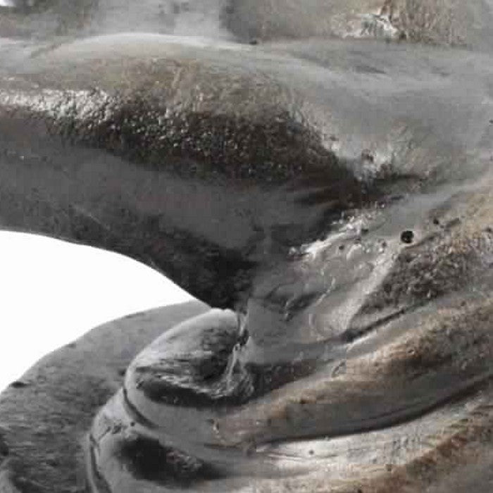 Metal Frame Hand Shape Sculpture with Stable Base, Distressed Black