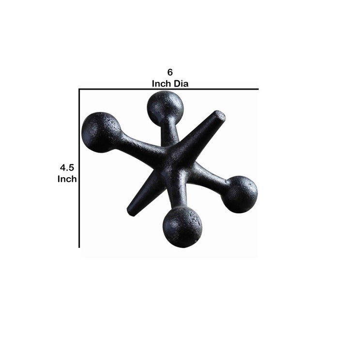 Metal Frame Decorative Jack Accent Decor with Stable Base, Black