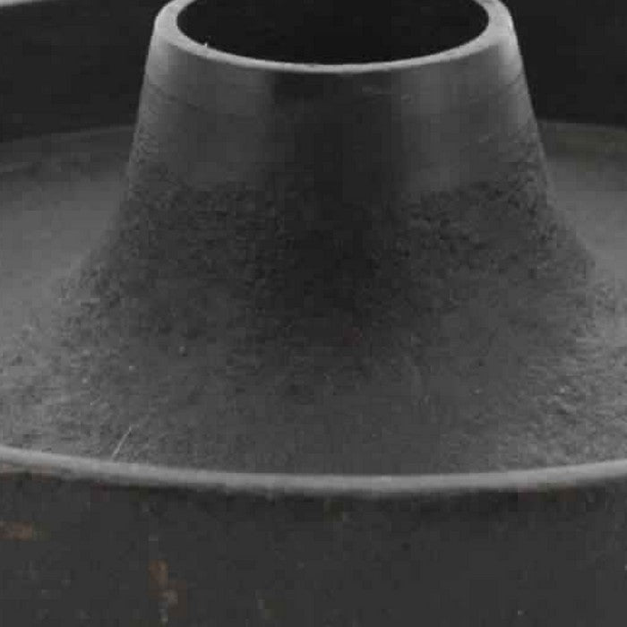 Metal Candle Holder Trivet with Distressed Details and Round Base, Black
