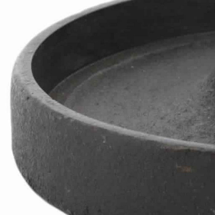 Metal Candle Holder Trivet with Distressed Details and Round Base, Black