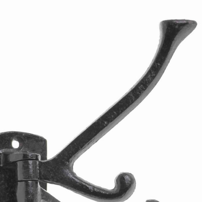 Adjustable Metal Frame Wall Hook with Mounting Holes, Black